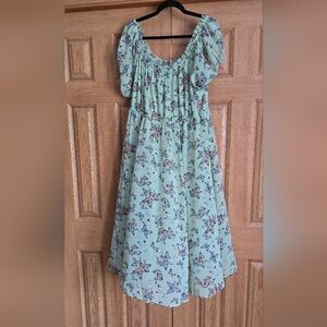 Torrid Midi Chiffon Off Shoulder Peasant Dress